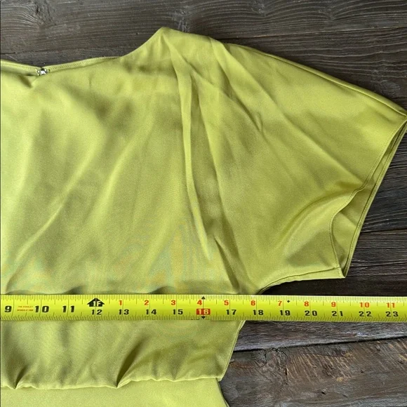 Lafayette 148 butterfly stretch ecru green silk midi long dress NWOT size 6 - Picture 13 of 14